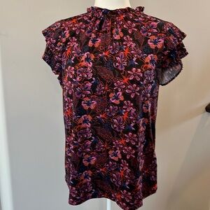 Adrianna Papell Short Sleeve Blouse Women’s Size Small